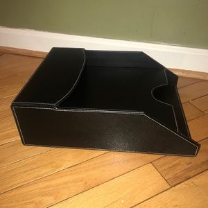 🌺Faux Leather Office Tray 2 Levels Black